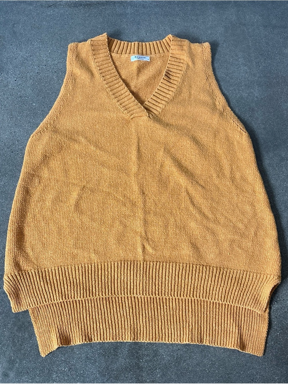 Cozy Mustard V-Neck Sweater Vest